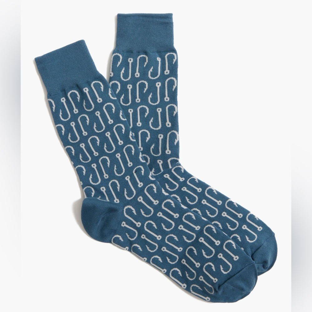 J. Crew Men’s Fish Hook socks - CH637 - NWT - One Size